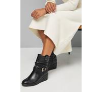 Dorothy Perkins Good For The Sole: Paloma Comfort Ruche Buckle Detail Medium Wedge Casual Ankle Boots In Black black 5