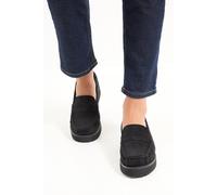 Dorothy Perkins Good For The Sole: Pretti Faux Suede Medium Wedge Moccasin Loafer In Natural Black natural black 5