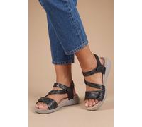 Good For the Sole Women's : Whitney Textile Comfort Flat Sandals in Black | Size: 4 Good For the Sole Black 4