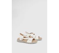Good For the Sole Women's : Whitney Textile Comfort Flat Sandals in White | Size: 6 Good For the Sole White 6