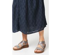 Womens Good For The Sole: Wide Fit Ana Comfort Cross Strap Sandals Pewter 3