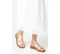 Good For The Sole: Wide Fit Ana Comfort Cross Strap Sandals Good For the Sole Rose Gold 5