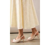 Dorothy Perkins Good For The Sole: Wide Fit Evelyn Peep Toe Sling Back Heeled Sandals In Neutral neutral