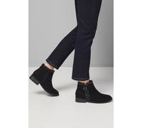Good For the Sole Women's : Wide Fit Mia Mixed Material Low Heel Ankle Boots in Natural Black | Size: 3 Good For the Sole Natural Black 3