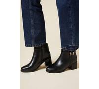 Dorothy Perkins Good For The Sole: Wide Fit Moira Material Mix Medium Block Heel Ankle Boots In Black black 4