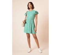 Dorothy Perkins Green Ditsy Double Angel Sleeve Jersey Mini Dress green 14