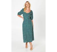 Dorothy Perkins Green Spot Ruffle Midi Dress green 8