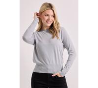 Dorothy Perkins Grey Crew Neck Button Cuff Jumper grey XL