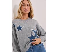 Dorothy Perkins Grey Star Detail Jumper grey XL