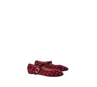 Dorothy Perkins Women's Jaz Velvet Studded Mary Jane Flats in Wine | Size: 8 Dorothy Perkins Wine 8