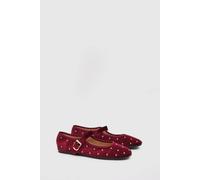 Dorothy Perkins Jaz Velvet Studded Mary Jane Flats