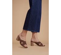 Dorothy Perkins Jessica Faux Sued Cross Over Mules, 6, Chocolate