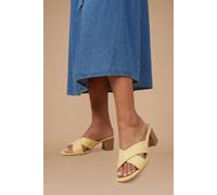 Dorothy Perkins Women's Jessica Faux Sued Cross Over Mules in Lemon | Size: 6 Dorothy Perkins Lemon 6