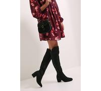 Dorothy Perkins Kelly Stretch Over The Knee Boots In Natural Black natural black 5
