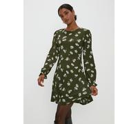 DOROTHY PERKINS Khaki Floral Mini Dress 10