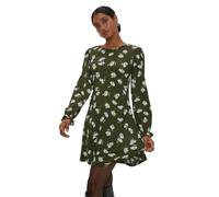 Dorothy Perkins Khaki Floral Mini Dress, 14, Khaki