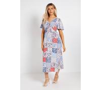 Dorothy Perkins Lace Trim Angel Sleeve Maxi Dress multi