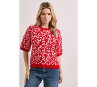 Dorothy Perkins Leopard Animal Red & Pink Short Sleeve Jumper red M