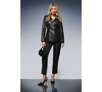 Dorothy Perkins Leopard Print V Neck Blazer In Black black 10