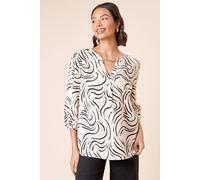 Dorothy Perkins Long Sleeve Swirl Chain Detail Blouse In Ivory ivory 12