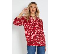 Dorothy Perkins Women's Long Sleeve Swirl Chain Detail Blouse in Red | Size: 16 Dorothy Perkins Red 16