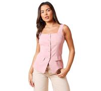 Dorothy Perkins Longline Button Through Waistcoat, 18, Blush