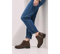 Dorothy Perkins Women's Maddy Side Zip Flat Ankle Boots in Brown | Size: 4 Dorothy Perkins Brown 4