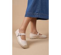 Dorothy Perkins Maxine Faux Leather Mary Jane Espadrille Flats, 7, Beige