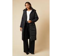 Dorothy Perkins Midi Luxe Quilted Padded Puffer Belted Coat In Black black 6