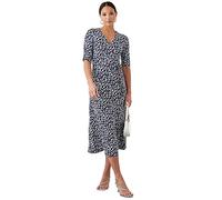 Dorothy Perkins Womens Wrap Dress Navy Spot Print Midi Jersey Spring