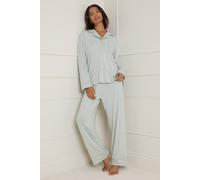 Dorothy Perkins Women's Nightwear Jersey Long Sleeve Pyjama Set in Mint | Size: XL Dorothy Perkins Mint XL