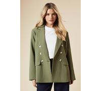 Dorothy Perkins Women's Oversized Double Breasted Blazer in Khaki | Size: 14 Dorothy Perkins Khaki 14