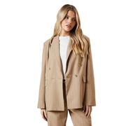 Dorothy Perkins Oversized Double Breasted Stripe Blazer, 16, Stone