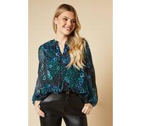 Patchwork Floral Chiffon Overhead Shirt Dorothy Perkins Black 14