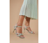 Dorothy Perkins Peppa Faux Leather Strappy 2 Part Heeled Sandals In Mint mint