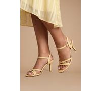 Dorothy Perkins Peppa Faux Leather Strappy 2 Part Heeled Sandals, 3, Yellow