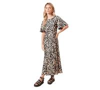 Dorothy Perkins Petite Angel Sleeve Mono Leopard Midi Dress, 10, Leopard