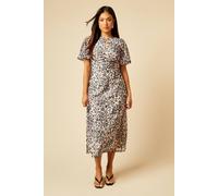 Dorothy Perkins Petite Animal Angel Sleeve Keyhole Mesh Jersey Midi Dress animal 10