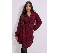 Dorothy Perkins Women's Petite Animal Button Detail Blouson Sleeve Jersey Mini Dress | Size: 6 Dorothy Perkins Animal 6