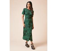 DOROTHY PERKINS Petite Animal Print Ruched Sleeve Midi Dress 14