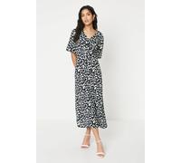 Dorothy Perkins Petite Animal Tie Front Button Through Midi Dress animal 10