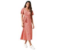 Dorothy Perkins Petite Animal Wrap Front Jersey Midi Dress, 10, Animal