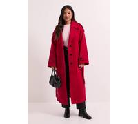 Dorothy Perkins Petite Belted Longline Coat In Red red 16