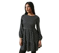 Petite Black Spot Tiered Hem Mini Dress Dorothy Perkins Black 10