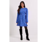 Dorothy Perkins Women's Petite Blue Animal Lace Trim Detail Tie Back Printed Mini Dress | Size: 14 Dorothy Perkins Animal 14