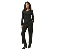Dorothy Perkins Petite Button Front Ankle Grzer Trouser, 12, Black
