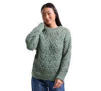 Dorothy Perkins Women's Petite Cable Pointelle Crew Neck Jumper in Sage | Size: Large Dorothy Perkins Sage L