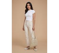 Dorothy Perkins Petite Comfort Stretch Bootcut Jeans, 16, Ecru