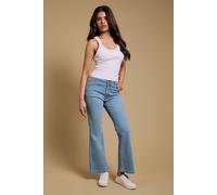 Dorothy Perkins Petite Comfort Stretch Bootcut Jeans, 8, Light Wash