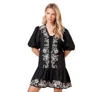 Dorothy Perkins Women's Petite Cornelli Poplin Mini dress in Black | Size: 8 Dorothy Perkins Black 8